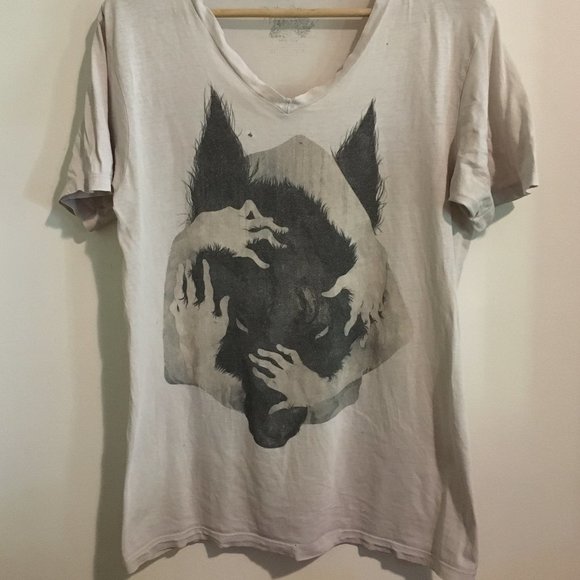 Threadless Rare 'Wild Dog' by Corinne A. Reid Ratty Burnout Tee - Picture 15 of 15